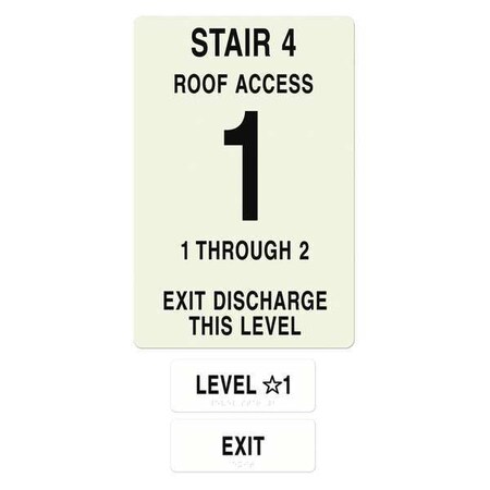 Intersign NFPASgn, StairId4, FlrLvl1, FlrsSrvd1 to 2 NFPA-PVC1812-X(41A2)