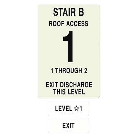 Intersign NFPASgn, StairIdB, RoofAccssA, FlrsSrvd1to2 NFPA-PVC1812-X(B1A2)