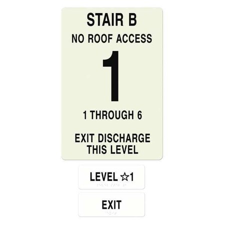 Intersign NFPASgn, StairIdB, FlrLvl1, FlrsSrvd1 to 6 NFPA-PVC1812-X(B1N6)