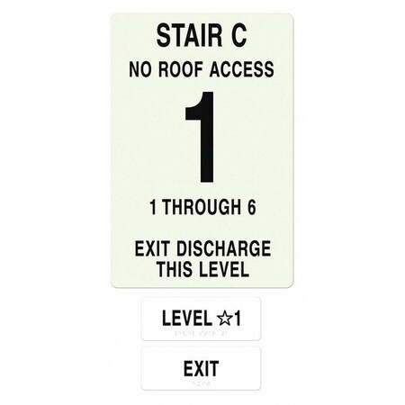 Intersign NFPASgn, StairIdC, FlrLvl1, FlrsSrvd1 to 6 NFPA-PVC1812-X(C1N6)