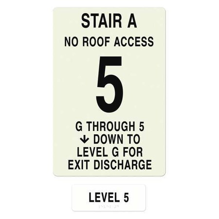 Intersign NFPASgn, RoofAccssN, FlrLvl5, FlrsSrvdGto 5 NFPA-PVC1812(AGN5)