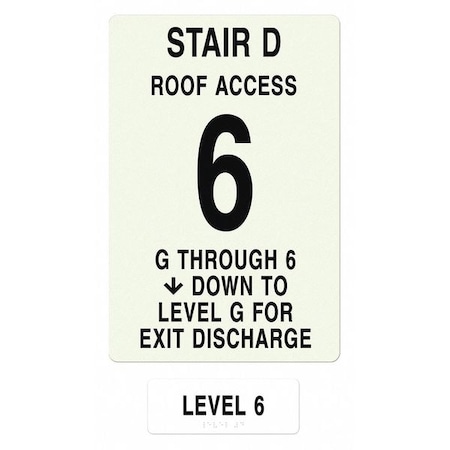 Intersign NFPASgn, Flr Level 6, Flrs Served G to 6 NFPA-PVC1812(CGA6)