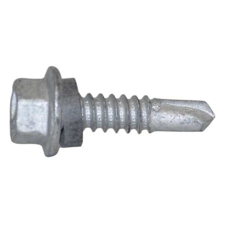 Teks Self-Drilling Screw, 1/4" x 1 in, Climaseal Steel Flange Hex Head External Hex Drive, 250 PK 1044000