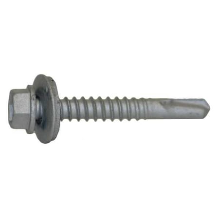 Teks Self-Drilling Screw, #12 x 1-1/2 in, Climaseal Steel Flange Hex Head External Hex Drive, 250 PK 1404000