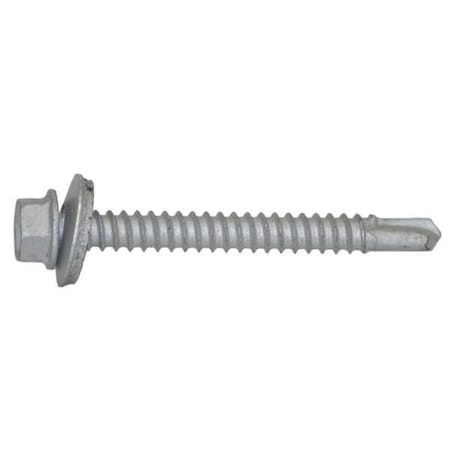 Teks Self-Drilling Screw, #12 x 2 in, Climaseal Steel Flange Hex Head External Hex Drive, 250 PK 1016000