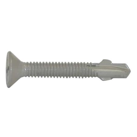Teks Self-Drilling Screw, No 12 x 1-5/8 in, Climaseal Steel Flat Head Phillips Drive, 250 PK 1552500