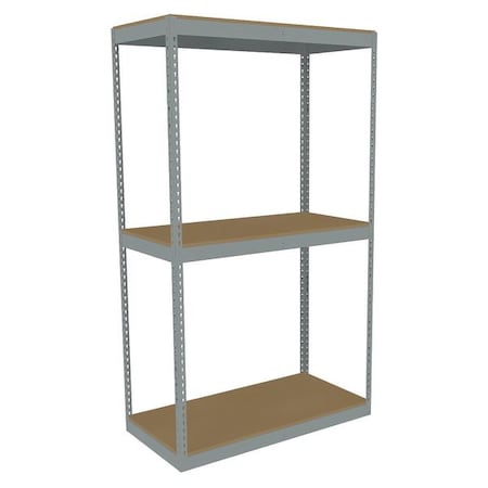 Tennsco Boltless Shelving Unit, 24-5/8"D x 48-5/8"W x 84"H, 3 Shelves, Steel ZLE7-4824S-3D