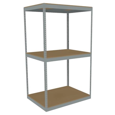Tennsco Boltless Shelving Unit, 36-5/8"D x 48-5/8"W x 84"H, 3 Shelves, Steel ZLE7-4836S-3D