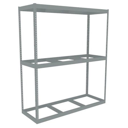 Tennsco Boltless Shelving Unit, 24-5/8"D x 72-5/8"W x 84"H, 3 Shelves, Steel ZLE7-7224S-3