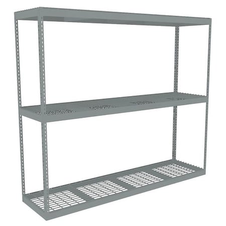Tennsco Boltless Shelving Unit, 24-5/8"D x 96-5/8"W x 84"H, 3 Shelves, Steel ZLE7-9624S-3W