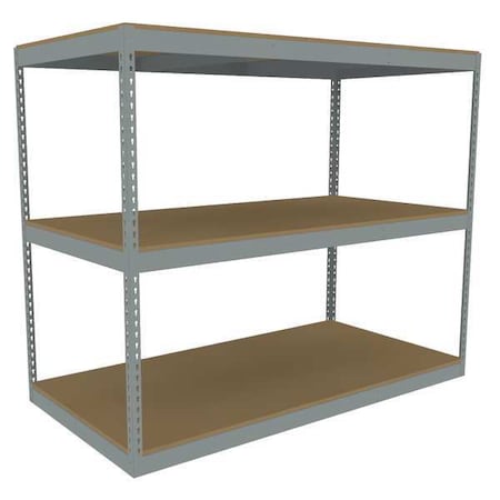 Tennsco Boltless Shelving Unit, 36-5/8"D x 72-5/8"W x 60"H, 3 Shelves, Steel ZLE5-7236S-3D
