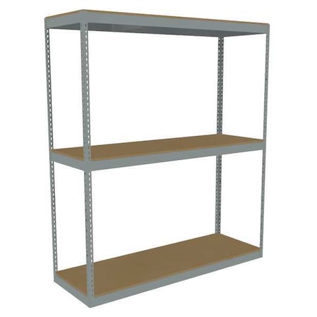 Tennsco Boltless Shelving Unit, 24-5/8"D x 72-5/8"W x 84"H, 3 Shelves, Steel ZLE7-7224S-3D