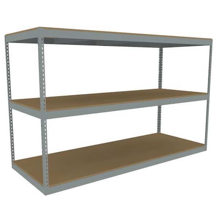 Tennsco Boltless Shelving Unit, 36-5/8"D x 96-5/8"W x 60"H, 3 Shelves, Steel ZLE5-9636S-3D