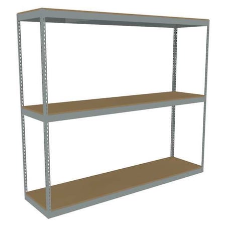 Tennsco Boltless Shelving Unit, 24-5/8"D x 96-5/8"W x 84"H, 3 Shelves, Steel ZLE7-9624S-3D
