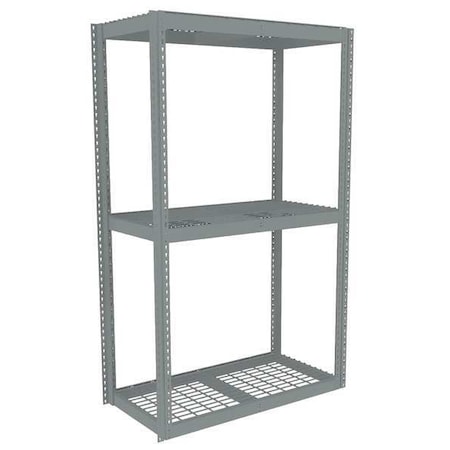 Tennsco Boltless Shelving Unit, 24-5/8"D x 48-5/8"W x 84"H, 3 Shelves, Steel ZLE7-4824S-3W