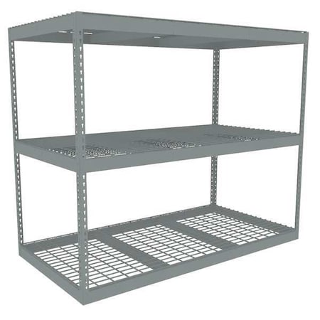 Tennsco Boltless Shelving Unit, 36-5/8"D x 72-5/8"W x 60"H, 3 Shelves, Steel ZLE5-7236S-3W
