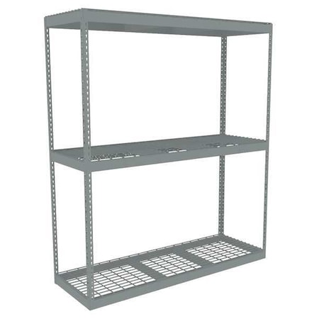 Tennsco Boltless Shelving Unit, 24-5/8"D x 72-5/8"W x 84"H, 3 Shelves, Steel ZLE7-7224S-3W