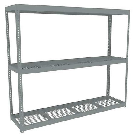 Tennsco Boltless Shelving Unit, 24-5/8"D x 96-5/8"W x 84"H, 3 Shelves, Steel ZLC7-9624S-3W