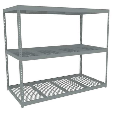 Tennsco Boltless Shelving Unit, 48-5/8"D x 96-5/8"W x 84"H, 3 Shelves, Steel ZLC7-9648S-3W