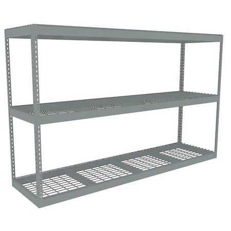 Tennsco Boltless Shelving Unit, 24-5/8"D x 96-5/8"W x 60"H, 3 Shelves, Steel ZLE5-9624S-3W