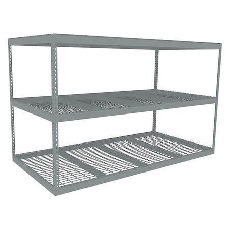 Tennsco Boltless Shelving Unit, 48-5/8"D x 96-5/8"W x 60"H, 3 Shelves, Steel ZLE5-9648S-3W