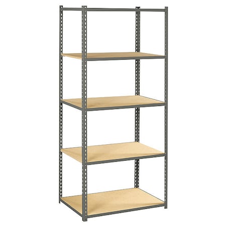 Tennsco Boltless Shelving Unit, 18"D x 48"W x 84"H, 5 Shelves, Carbon Steel ZA7-4818S-5D
