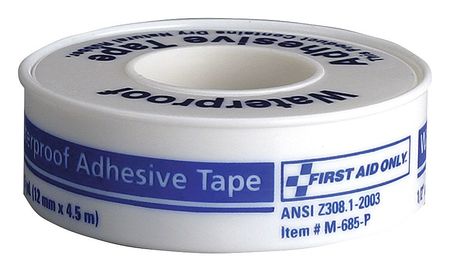 FIRST AID ONLY Waterproof Tape, Plastic, 5 yd., 1/2 in. W M685-P