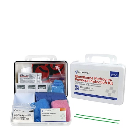 First Aid Only Bloodborne Pathogen Kit, Not Applicable Volume Absorbed per Kit, Bag, White 217-O