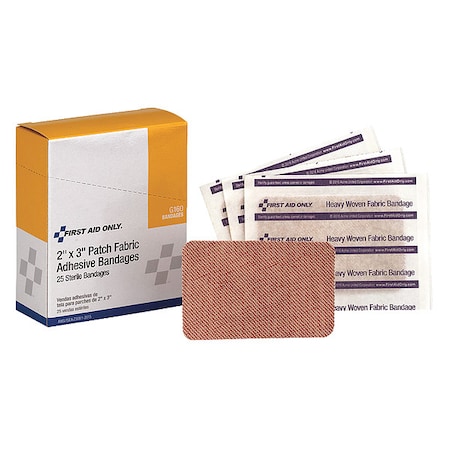 FIRST AID ONLY Patch Bandage, Fabric, 2 x 3 In, PK25 G160