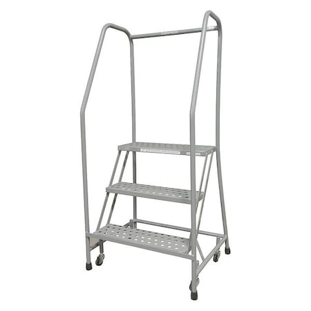 Cotterman 60 in H Steel Rolling Ladder, 3 Steps, 450 lb Load Capacity 1003R2630A6E10B3C1P6