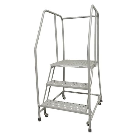 Cotterman 60 in H Steel Rolling Ladder, 3 Steps, 450 lb Load Capacity 1003R2630A6E20B3C1P6
