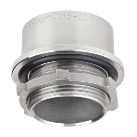 Calbrite IMC Grounding Hub, 1/2 in, Threaded, 316 Stainless Steel, Polished, Silver S60500LT00