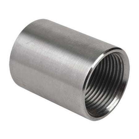 Calbrite IMC Coupling, 1/2 in, Threaded, 316 Stainless Steel, Polished, Silver S60500CP00