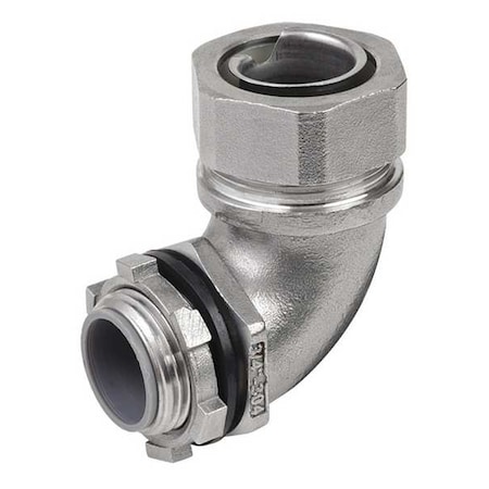 Calbrite Conduit Fitting Grounding Connector, 3/4 in, Compression, 316 Stainless Steel, Polished, Silver S60700FC90