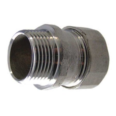 Calbrite EMT Grounding Connector, 1-1/2 in, Compression, 316 Stainless Steel, Polished, Silver S21500MC00