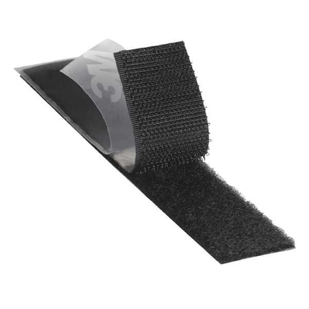 3M Reclosable Fastener, Acrylic Adhesive, 150 ft, 2 in W, Black SJ3572