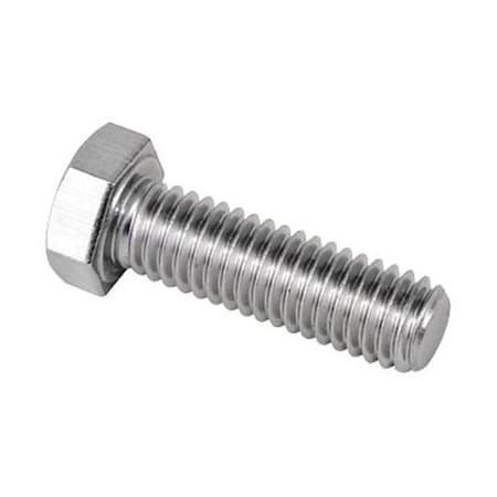 CALBRITE Not Graded, 1/4"-20 Hex Head Cap Screw, Plain Stainless Steel, 1 in L S60200HC10