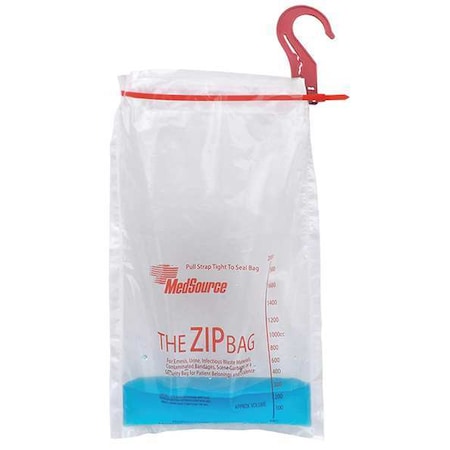 Medsource Waste Bag, Plastic, 17 1/8 in L, 9 in W, Clear MS-17367