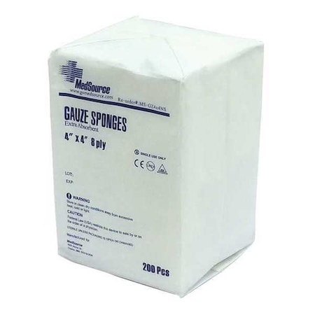 Medsource Gauze Pad, White, 4"L, 4"W, PK4000 MS-GZ4X4NS