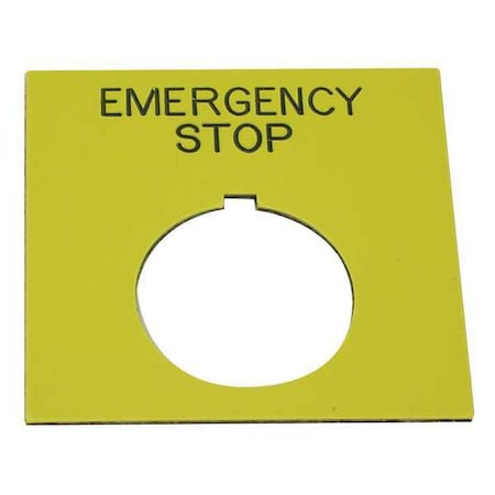 Rees Legend Plate, Rectangular, Emergency Stop 09020-004