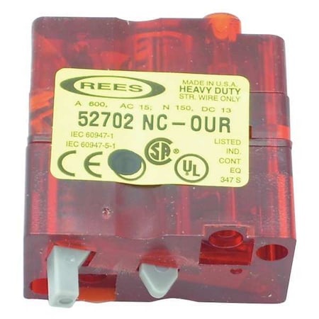 Rees Contact Block, 1NC, Rees Switches 52702-000