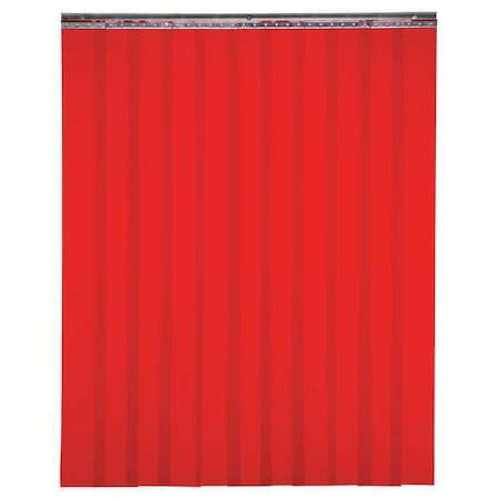 Tmi Welding Strip Curtain, Transparent PVC, 7 ft. W., 7 ft. H., 72 oz/sq yd, With Grommet, Red 999-00542
