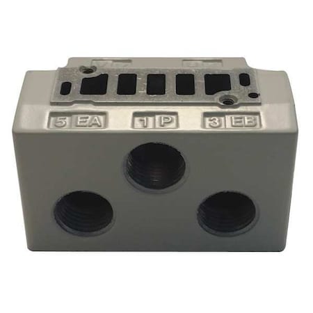 Smc Sub-Plate, 1/8 in. NPT, 0.29 Cv SY3000-27-1T