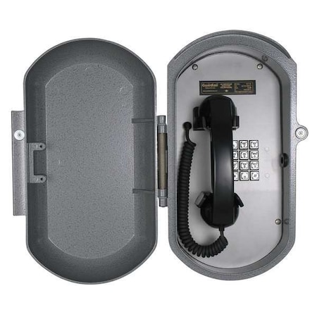 Guardian Telecom Aluminum Casting Telephone, Curly Cord, Wall Mount, Gray ACT-30