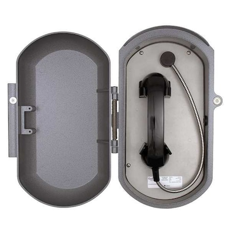 Guardian Telecom Aluminum Casting Ringdown Telephone, Armored Cord, Wall Mount, Gray ACR-41