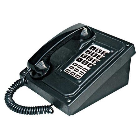Guardian Telecom Indoor Telephone, Curly Cord, Desk/Wall Black DTT-20