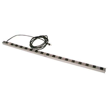 Hallowell Power Strip, 48W x 1-1/2D x 1-1/2H, Black FKWEP48