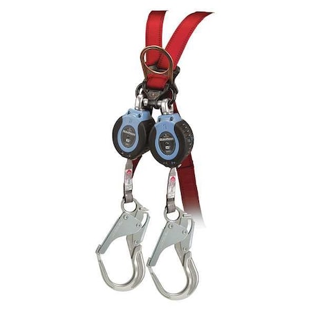Falltech Falcon Self-Retracting Lifeline, 6 ft. Length, Carabiner, Steel, 2 Leg(s), 310 lb. Weight Capacity 82706TB5