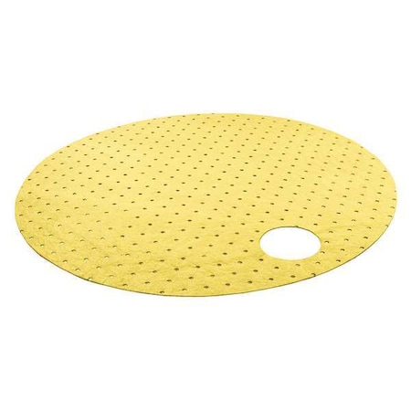 Oil-Dri Sorbent Pad, Universal, 4 gal Vol Absorbed per Pkg, 22 in Dia., Yellow, Polypropylene, 25 PK L72390G