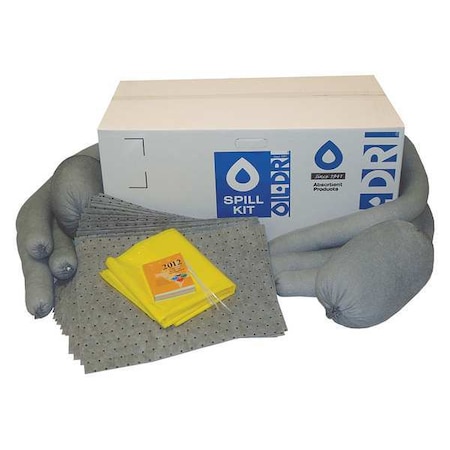 Oil-Dri Spill Kit, 17 gal Volume Absorbed per Kit, 20 gal Capacity, Box, Brown L90410RG